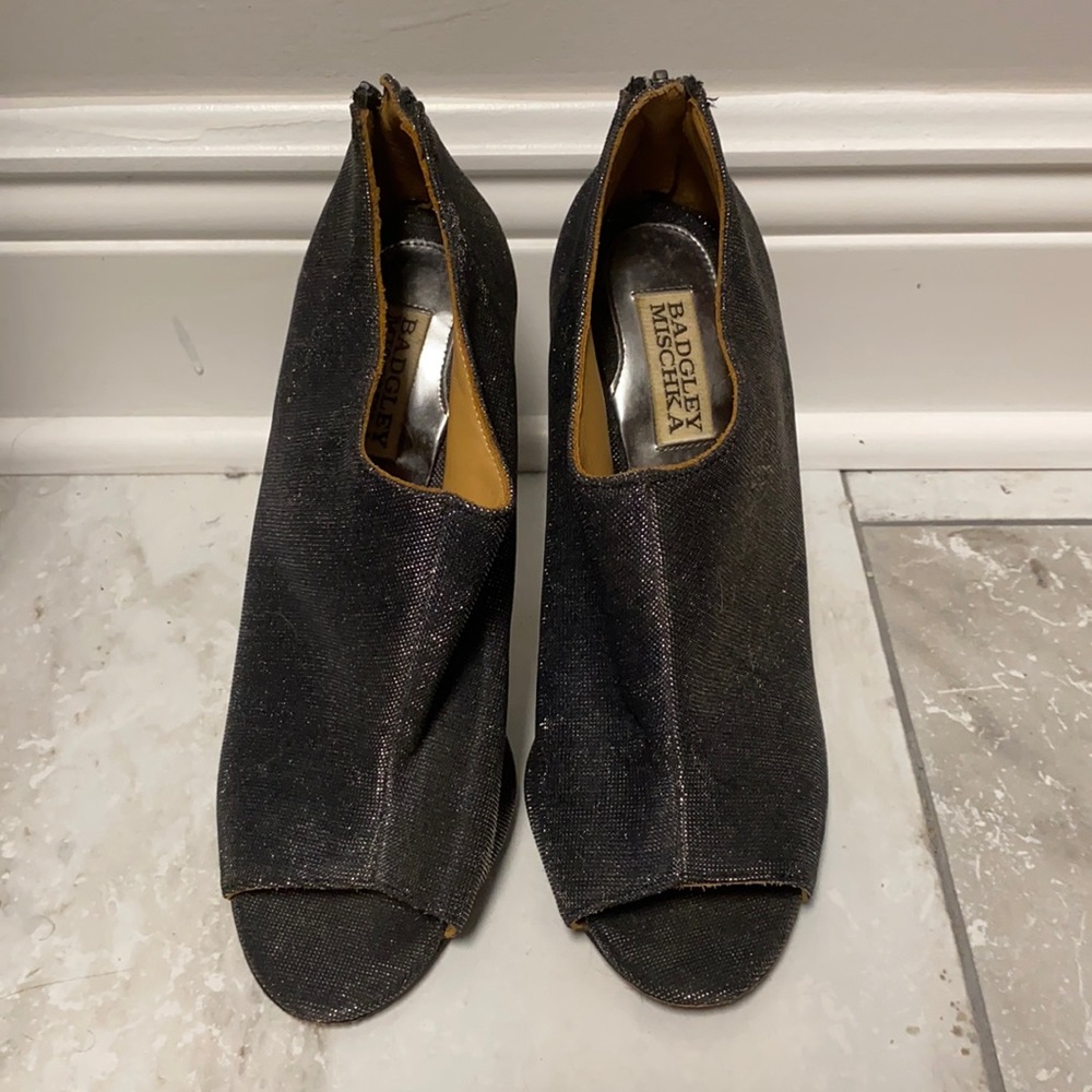 Sparkly open-toed Badgley Mischka heels